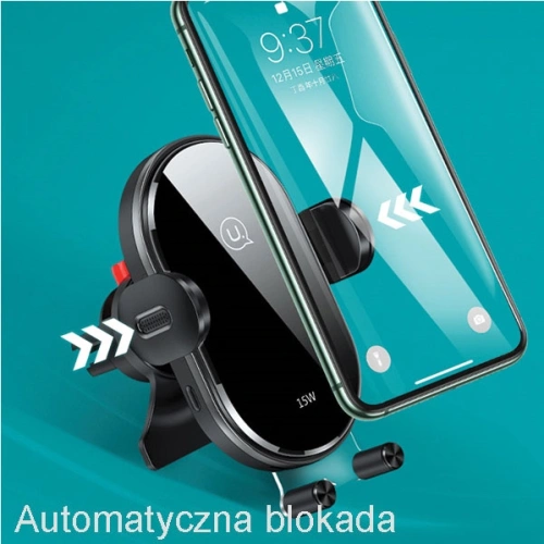 Kup Automatický držák do auta s indukčním nabíjením USAMS US-CD132 15W pro ventilaci černý/black CD132ZJ01 - USA756BLK - {ean13} - Sklep Home Screen
