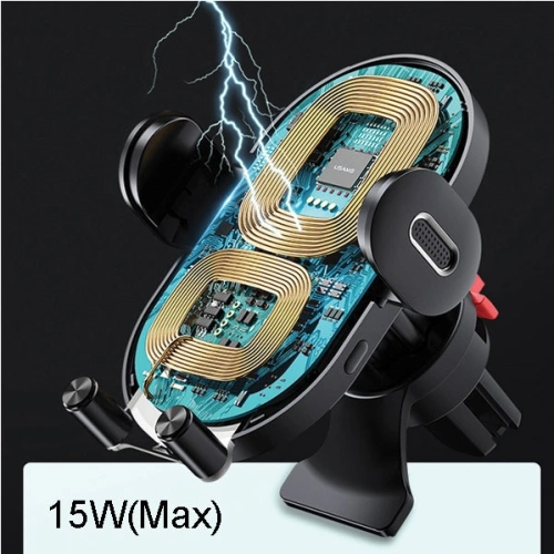 Kup Automatický držák do auta s indukčním nabíjením USAMS US-CD132 15W pro ventilaci černý/black CD132ZJ01 - USA756BLK - {ean13} - Sklep Home Screen