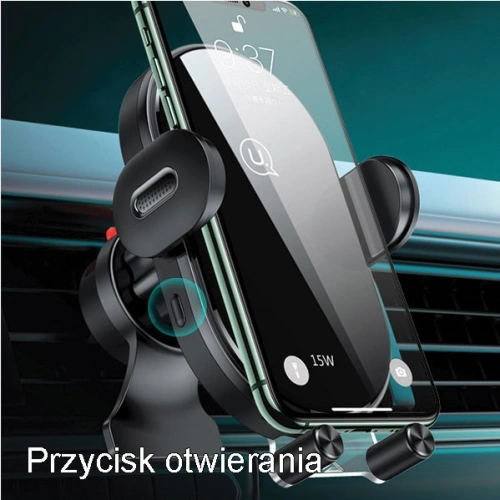 Kup Automatický držák do auta s indukčním nabíjením USAMS US-CD132 15W pro ventilaci černý/black CD132ZJ01 - USA756BLK - {ean13} - Sklep Home Screen