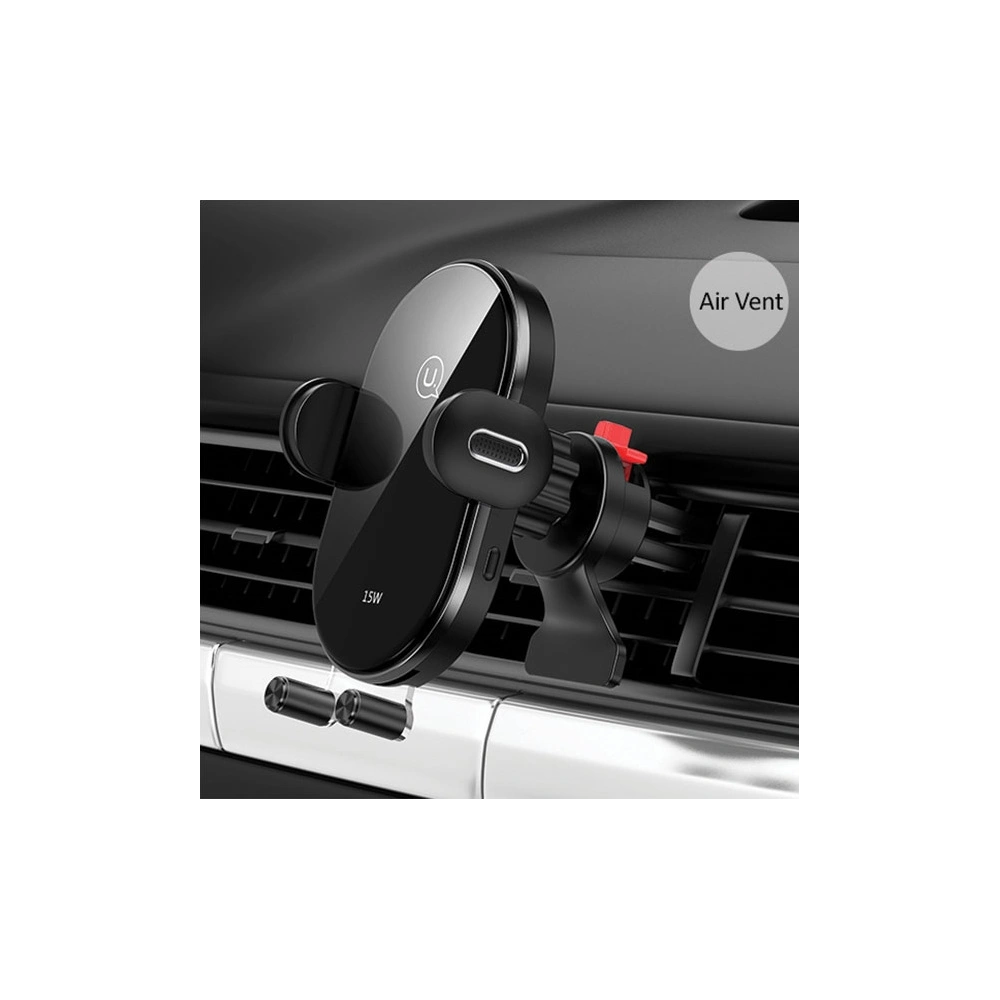 Uchwyt samochodowy z ładowaniem indukcyjnym USAMS US-CD132 15W Automatic Air Vent czarny/black CD132ZJ01