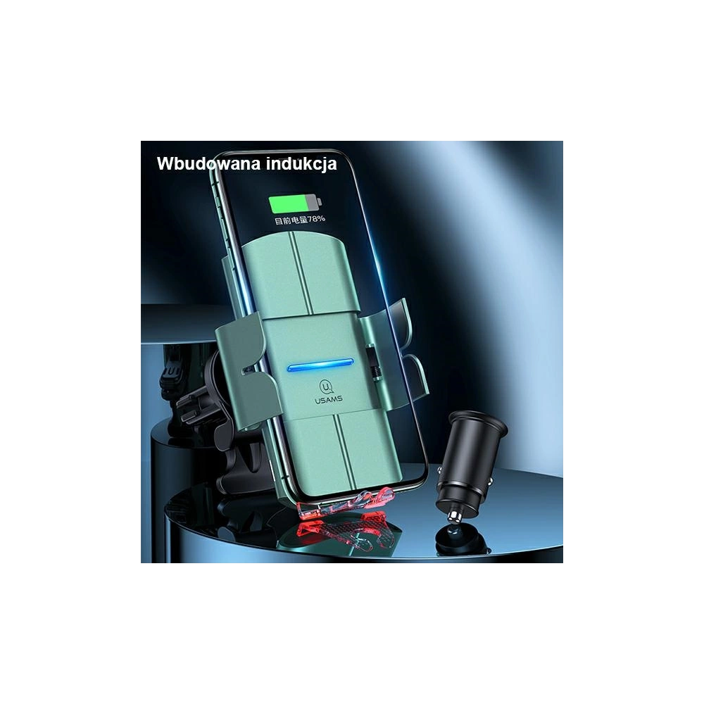 Uchwyt samochodowy z ładowaniem indukcyjnym USAMS US-CD133 10W Automatic Air Vent czarny/black Starod CD133ZJ01