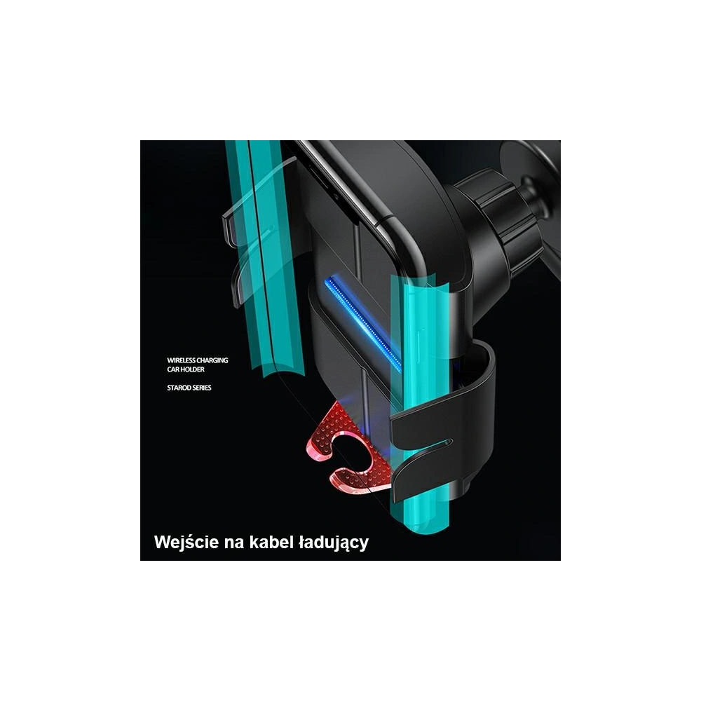 Uchwyt samochodowy z ładowaniem indukcyjnym USAMS US-CD133 10W Automatic Air Vent czarny/black Starod CD133ZJ01