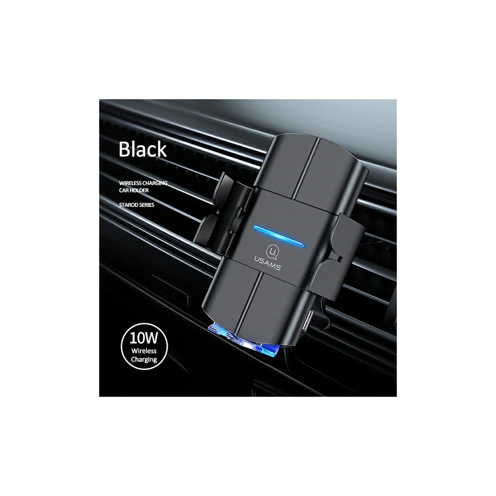 Uchwyt samochodowy z ładowaniem indukcyjnym USAMS US-CD133 10W Automatic Air Vent czarny/black Starod CD133ZJ01