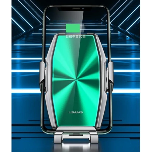 Kup Fahrzeughalter mit induktiver Ladung USAMS US-CD134 15W Automatische Lüftung Silber/Zinn Zenya CD134ZJ01 - USA759SLV - {ean13} - Sklep Home Screen