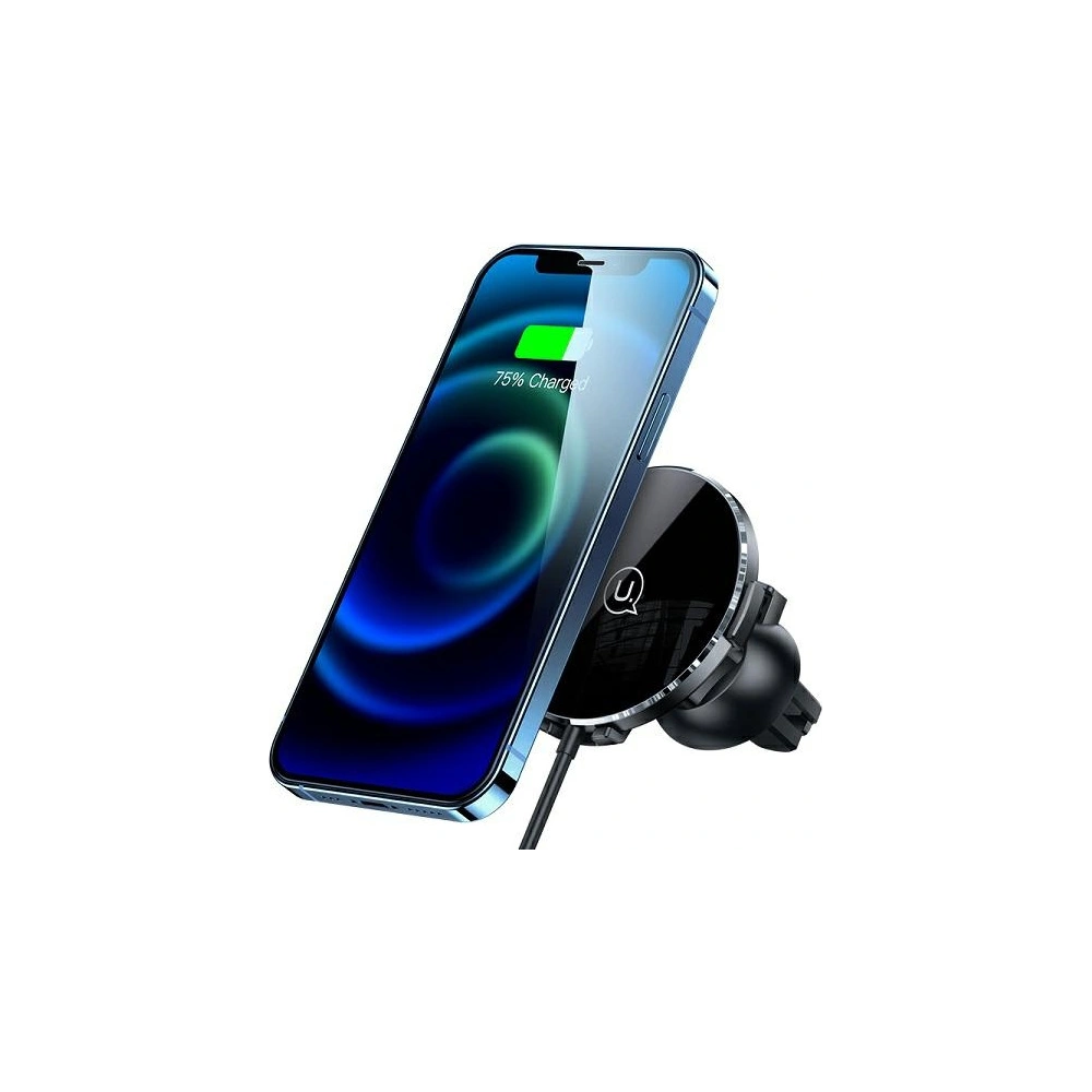 Uchwyt samochodowy z ładowaniem indukcyjnym USAMS US-CD164 15W 2w1 Magnetic Air Vent czarny/black CD164DZ01