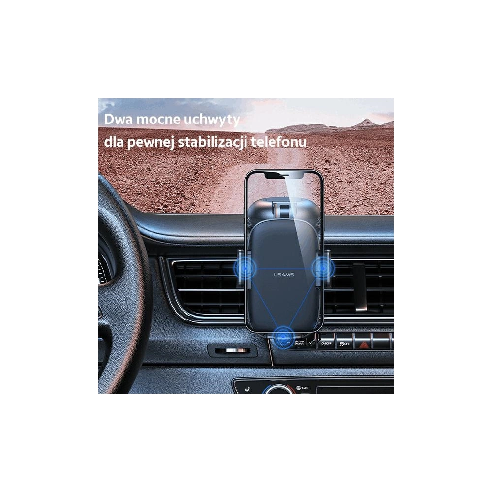 Uchwyt samochodowy USAMS na kokpit/do szyby czarny/black ZJ063ZJ01