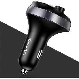 Kup Transmiter FM USAMS C11, zestaw głośnomówiący, Bluetooth, MP3, 2xUSB 2,1A czarny/black CC62GC01 - USA784BLK - {ean13} - Sklep Home Screen