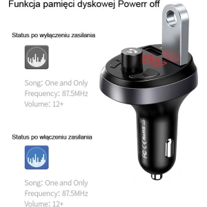 Kup Transmiter FM USAMS C11, zestaw głośnomówiący, Bluetooth, MP3, 2xUSB 2,1A czarny/black CC62GC01 - USA784BLK - {ean13} - Sklep Home Screen