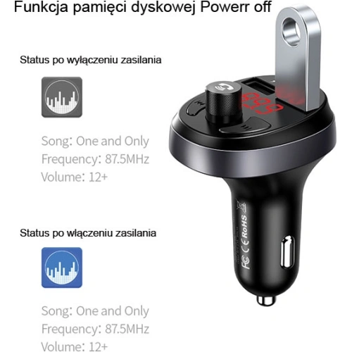 Buy Transmitter FM USAMS C11, Bluetooth, MP3, 2xUSB 2,1A black US-CC062 - USA784BLK - {ean13} - Home Screen Store Europe
