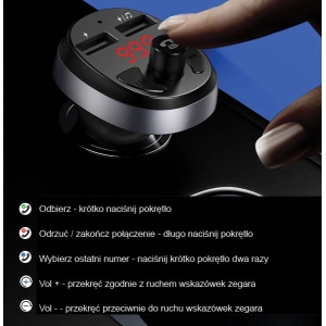 Kup Transmiter FM USAMS C11, zestaw głośnomówiący, Bluetooth, MP3, 2xUSB 2,1A czarny/black CC62GC01 - USA784BLK - {ean13} - Sklep Home Screen