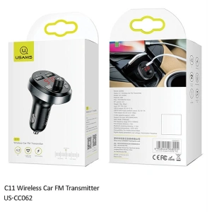 Kup Transmiter FM USAMS C11, zestaw głośnomówiący, Bluetooth, MP3, 2xUSB 2,1A czarny/black CC62GC01 - USA784BLK - {ean13} - Sklep Home Screen
