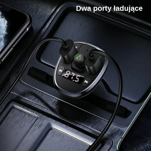 Kup FM transmitter USAMS C21, hands-free set, Bluetooth 5.0, MP3, 2xUSB 3,4A černý/black CC115GC01 - USA785BLK - {ean13} - Sklep Home Screen