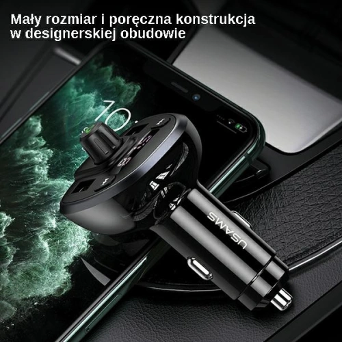 Kup FM-Transmitter USAMS C21, Freisprecheinrichtung, Bluetooth 5.0, MP3, 2xUSB 3,4A schwarz/black CC115GC01 - USA785BLK - {ean13} - Sklep Home Screen