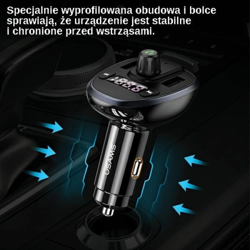 Kup FM-Transmitter USAMS C21, Freisprecheinrichtung, Bluetooth 5.0, MP3, 2xUSB 3,4A schwarz/black CC115GC01 - USA785BLK - {ean13} - Sklep Home Screen