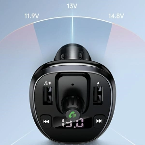 Kup Transmiter FM USAMS C21, zestaw głośnomówiący, Bluetooth 5.0, MP3, 2xUSB 3,4A czarny/black CC115GC01 - USA785BLK - {ean13} - Sklep Home Screen