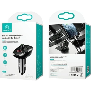 Kup FM transmitter USAMS C21, hands-free set, Bluetooth 5.0, MP3, 2xUSB 3,4A černý/black CC115GC01 - USA785BLK - {ean13} - Sklep Home Screen