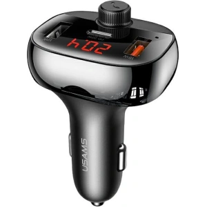 Kup Transmiter FM USAMS C25 50W, zestaw głośnomówiący, Bluetooth, MP3, 2xUSB / USB-C czarny/black CC143TC01 - USA786BLK - {ean13} - Sklep Home Screen