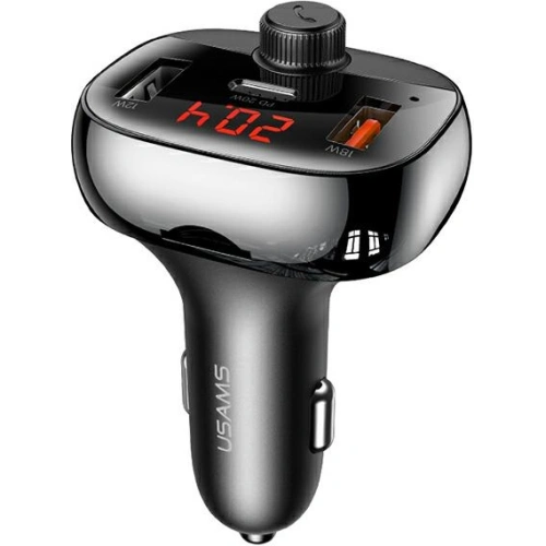 Kup Transmițător FM USAMS C25 50W, kit hands-free, Bluetooth, MP3, 2xUSB / USB-C negru/black CC143TC01 - USA786BLK - {ean13} - Sklep Home Screen