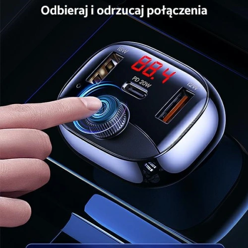 Kup FM-Transmitter USAMS C25 50W, Freisprecheinrichtung, Bluetooth, MP3, 2xUSB / USB-C schwarz/black CC143TC01 - USA786BLK - {ean13} - Sklep Home Screen