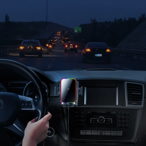 Kup Auto-Halterung mit induktiver Ladestation Baseus Halo 15W Air Vent schwarz - BSU3508 - {ean13} - Sklep Home Screen