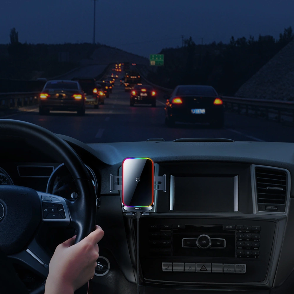 Uchwyt samochodowy z ładowarką indukcyjną Baseus Halo 15W Air Vent czarny