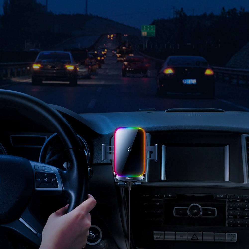 Uchwyt samochodowy z ładowarką indukcyjną Baseus Halo 15W Air Vent czarny