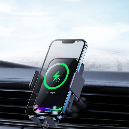 Kup Auto-Halterung mit induktiver Ladestation Baseus Halo 15W Air Vent schwarz - BSU3508 - {ean13} - Sklep Home Screen