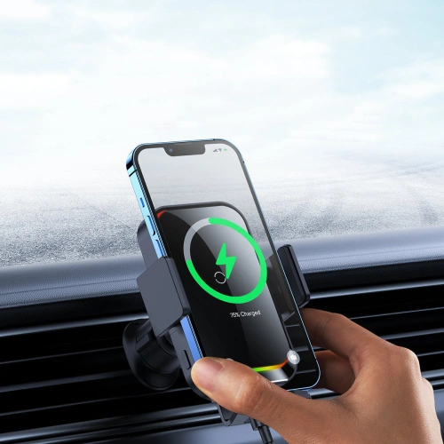 Kup Auto-Halterung mit induktiver Ladestation Baseus Halo 15W Air Vent schwarz - BSU3508 - {ean13} - Sklep Home Screen