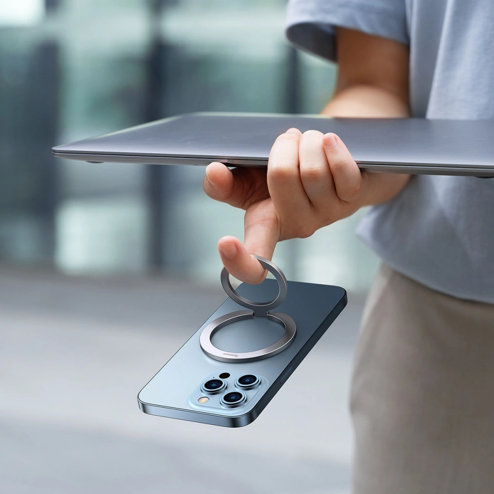 Magnetyczny uchwyt na palec Baseus Halo srebrny