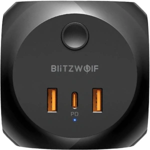 Kup Încărcător de rețea cu 3 prize AC, 2x USB, 1x USB-C Blitzwolf BW-PC1 (negru) - BLZ495 - {ean13} - Sklep Home Screen