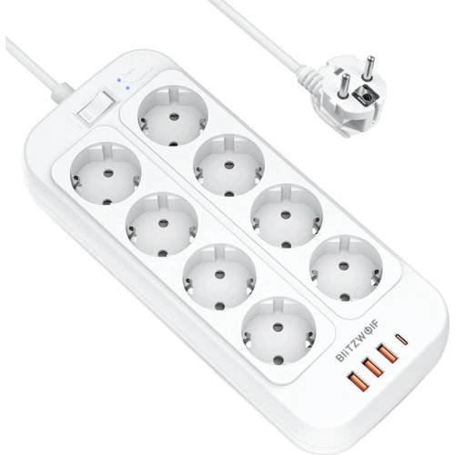 Kup Napájecí lišta Blitzwolf BW-PC2, 8 zásuvek + 3x USB, 1x USB-C, 2500W - BLZ498 - {ean13} - Sklep Home Screen