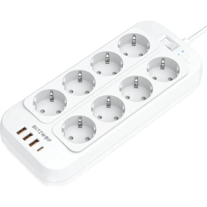 Kup Listă de alimentare Blitzwolf BW-PC2, 8 prize + 3x USB, 1x USB-C, 2500W - BLZ498 - {ean13} - Sklep Home Screen