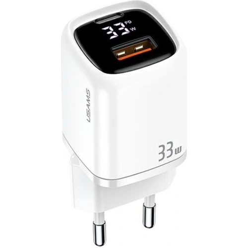 Kup Ładowarka sieciowa USAMS T46 1xUSB-C+1xUSB 33W PD3.0 +QC3.0 Fast Charging biały/white CC152TC02 - USA546WHT - {ean13} - Sklep Home Screen