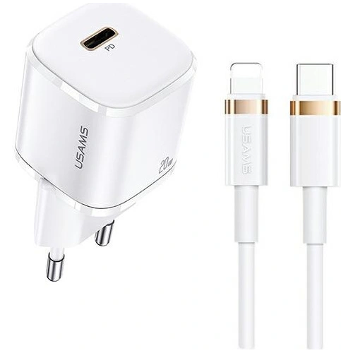 Kup USAMS T36 mini Netzladegerät 1xUSB-C 20W + USB-C-Lightning Kabel weiß/white PD3.0 Schnellladung XFKXLOGTL02 - USA528WHT - {ean13} - Sklep Home Screen