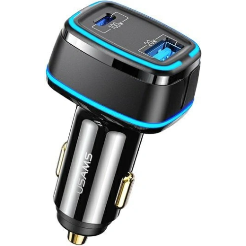 Kup USAMS C24 Autoladegerät 1xUSB+1xUSB-C 120W Schnellladung schwarz/black CC142TC01 - USA484BLK - {ean13} - Sklep Home Screen