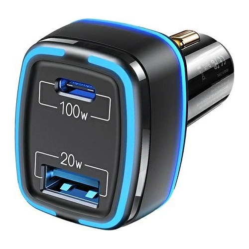 Kup USAMS C24 Autoladegerät 1xUSB+1xUSB-C 120W Schnellladung schwarz/black CC142TC01 - USA484BLK - {ean13} - Sklep Home Screen