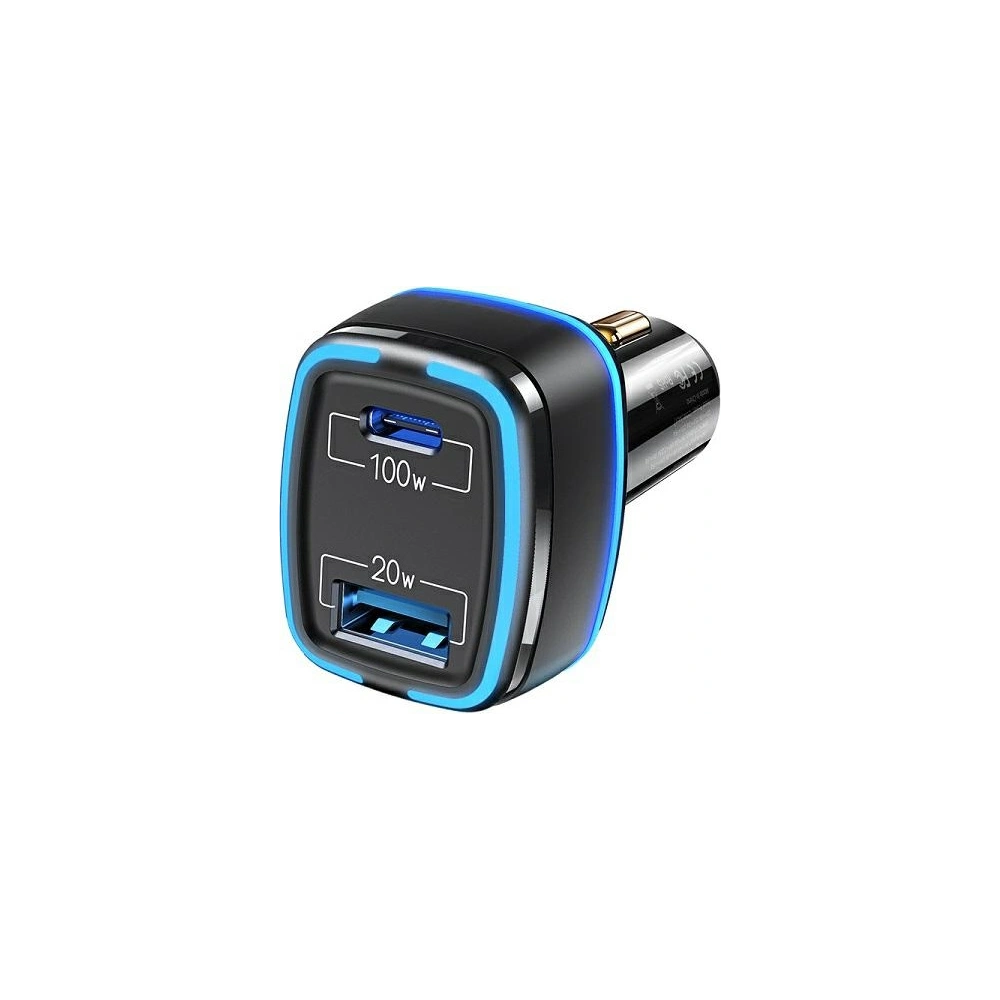 Ładowarka samochodowa USAMS C24 1xUSB+1xUSB-C 120W Fast Charge czarny/black CC142TC01