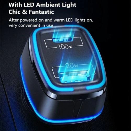 Kup Ładowarka samochodowa USAMS C24 1xUSB+1xUSB-C 120W Fast Charge czarny/black CC142TC01 - USA484BLK - {ean13} - Sklep Home Screen