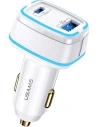 Ładowarka samochodowa USAMS C24 1xUSB+1xUSB-C 120W Fast Charge biały/white CC142TC02