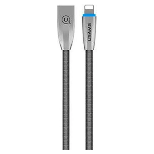Kup Cablu împletit USAMS U-Light Lightning gri/gray 1,2m IPZSUSB02 - USA341GRY - {ean13} - Sklep Home Screen