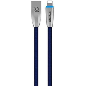 Kabel pleciony USAMS U-Light Lightning niebieski/blue 1,2m IPZSUSB03