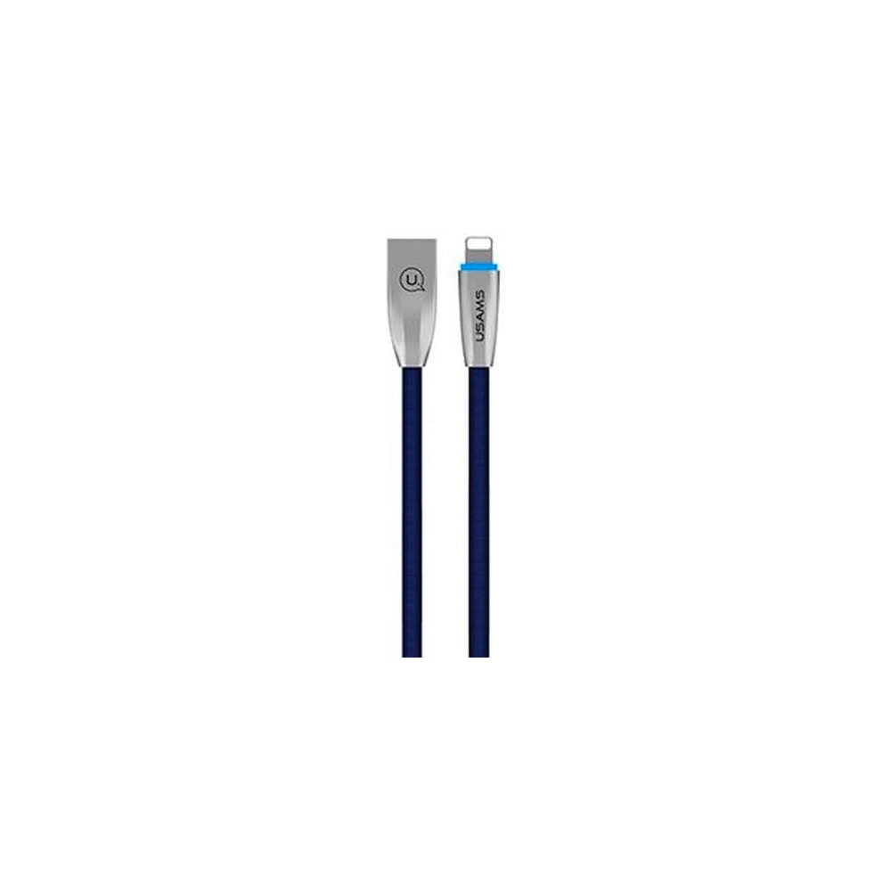 Kabel pleciony USAMS U-Light Lightning niebieski/blue 1,2m IPZSUSB03