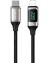 Cablul împletit USAMS U78 USB-C la Lightning LED 1.2m 20W PD Încărcare Rapidă alb/white SJ545USB02