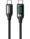 Kabel împletit USAMS U78 USB-C la USB-C LED 1.2m 100W Încărcare Rapidă negru/black SJ546USB01
