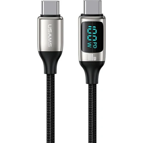 Kup Cablul împletit USAMS U78 USB-C la USB-C LED 1.2m 100W Încărcare rapidă alb/white SJ546USB02 - USA335WHT - {ean13} - Sklep Home Screen