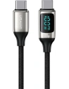 USAMS Nylon Cable U78 USB-C - USB-C LED 1.2m 100W Fast Charging white SJ546USB02 (US-SJ546)