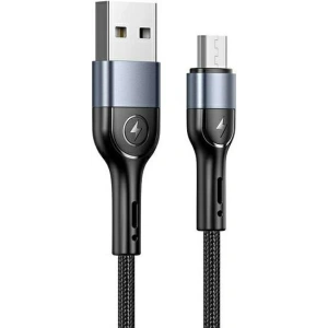USAMS Nylon Cable U55 2A microUSB U55 black 1m SJ450ZJ01 (US-SJ450) SJ450USBSG01