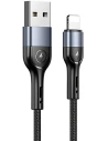 Kábelt fonott USAMS U55 2A lightning U55 fekete/black 1m SJ448ZJ01 SJ448USBSG01