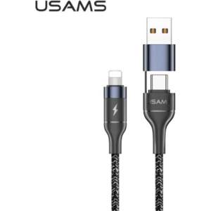 Buy USAMS Nylon Cable U31 USB-C/USB - Lightning 30W PD Fast Charge black SJ404USB01 (US-SJ404) - USA284BLK - {ean13} - Home Screen Store Europe