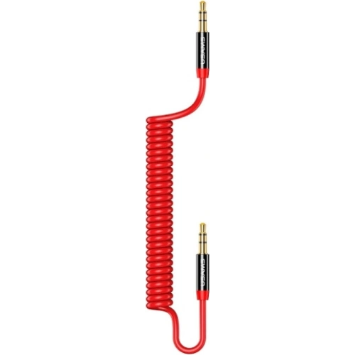 Kup Adaptor USAMS Spring jack audio 3,5mm - 3,5mm 1,2m roșu/red SJ256YP02 - USA033RED - {ean13} - Sklep Home Screen